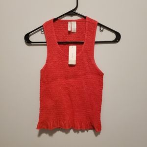 Japna ridged crop top in bright red